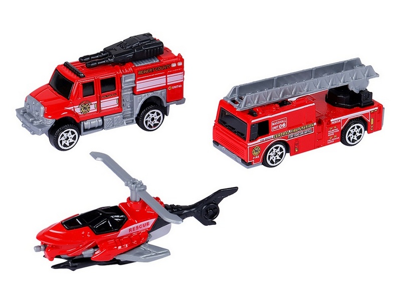 Набор металлических машинок AUTODRIVE JB0403950 Пожарная техника 3шт,  вк 239,44см