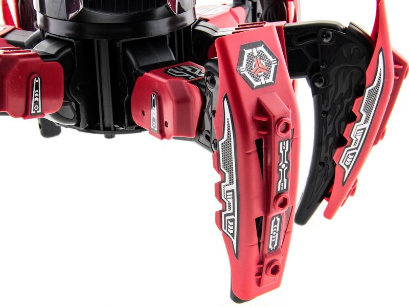 РУ боевой роботпаук Space Warrior, лазер, диски, красный, NiMh и ЗУ, 24G