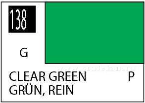 Краска эмаль для пластика тм MRHOBBY  10мл CLEAR GREEN, шт