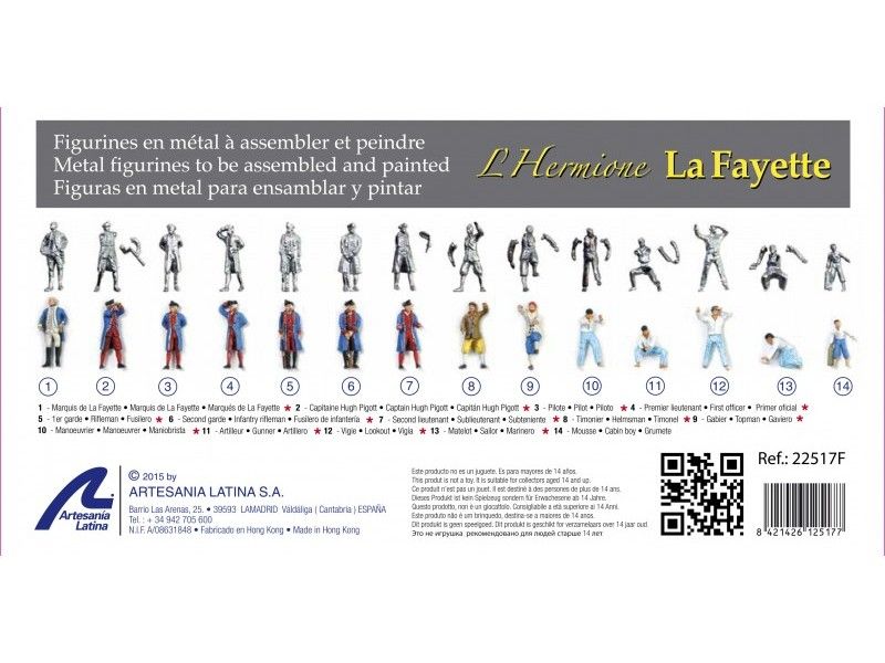 Набор металлических фигурок Artesania Latina для HERMIONE LAFAYETE, 14шт