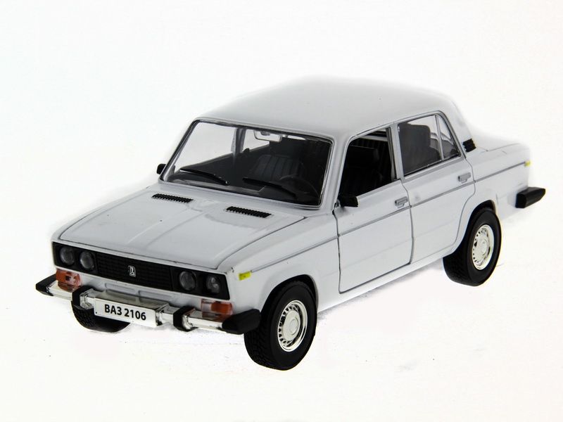 Машина АВТОПАНОРАМА ВАЗ 2106 белая,122, инерция, Pull Bаck механизм,  вк 101222 cм