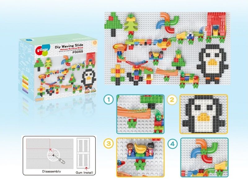 Конструктор Pilage Настенная мозаика 283 детали, лабиринт с шариками и воронками