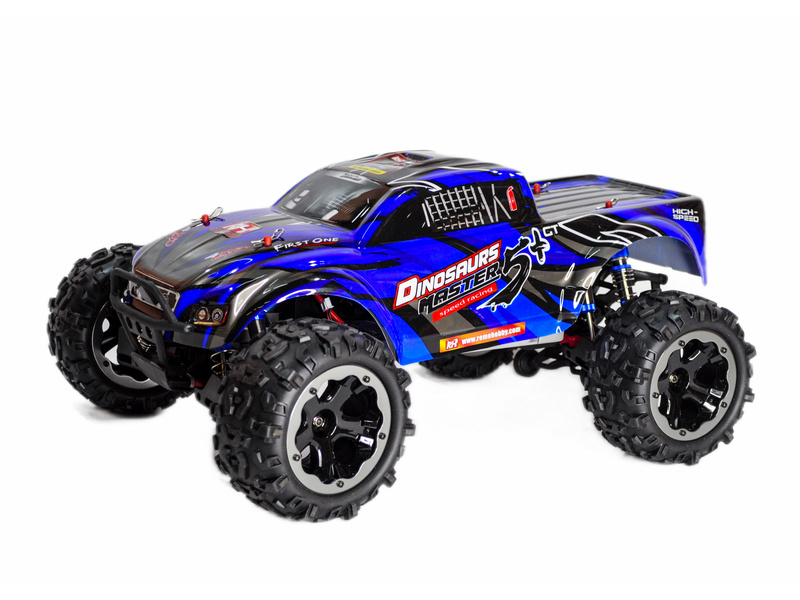 Радиоуправляемый монстр Remo Hobby Dinosaurs Master Brushless UPGRADE PLUS синий 4WD 24G 18 RTR