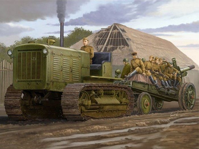 Сборная модель Советский трактор  ЧТЗ С65 Сталинец 135