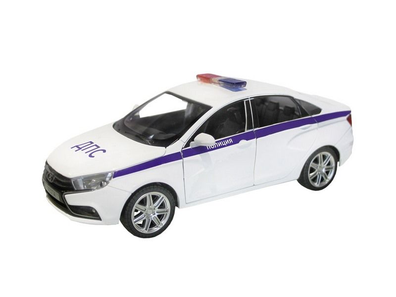 Машина АВТОПАНОРАМА LADA VESTA Полиция седан, 124, свет звук эффекты, вк 24,512,510,5 см