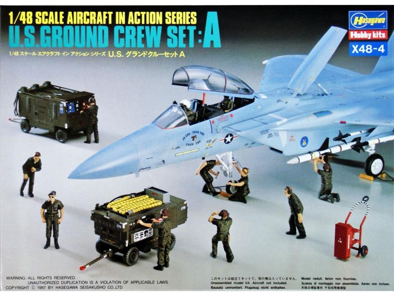 Сборная модель Hasegawa Фигуры пилотов US GROUND CREW SET A, 148