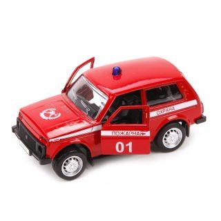 ТМ Автопанорама Машинка металлическая Пожарная охрана, 150, цвет красный, инерция