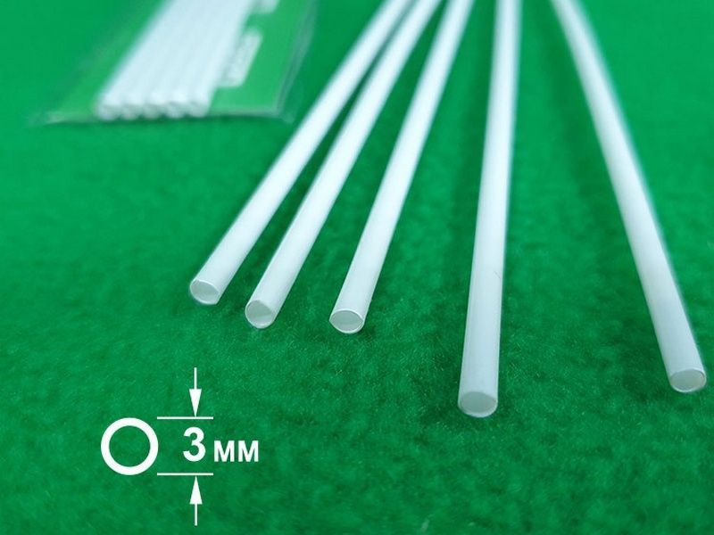 ABS пластик Труба диаметр 3 мм , длина 250 мм, 5 шт