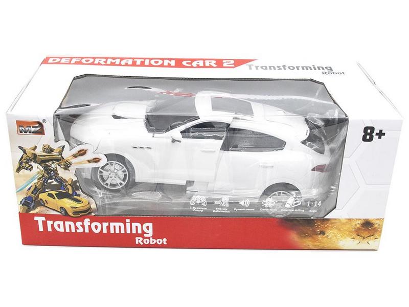 Радиоуправляемый трансформер MZ Maserati Levante White 2392PF 114, стреляет присосками