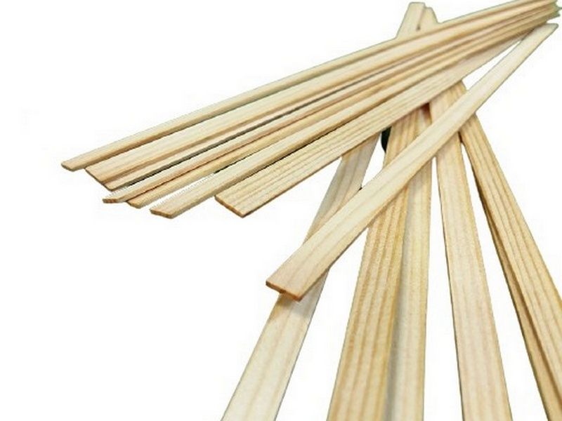 Деревянные рейки 1,5х8 мм, длина 300 мм, сосна, 20 шт