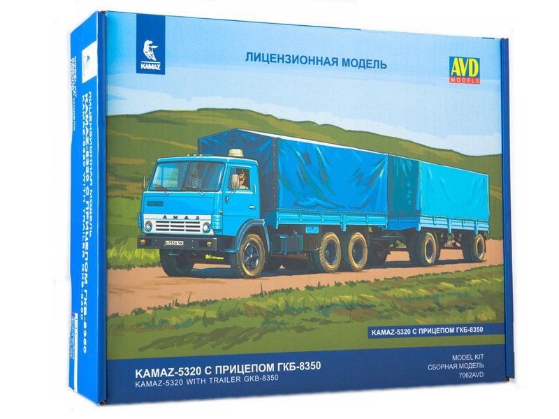 Сборная модель AVD КАМАЗ5320 с прицепом ГКБ8350, 143