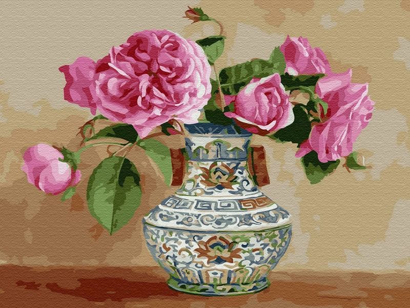 Картина по номерам с цветной схемой на холсте 30х40 Бузин Настроение 24 цвета