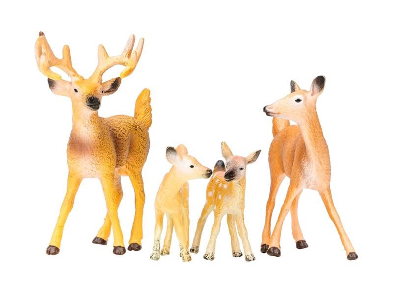 Набор фигурок животных MASAI MARA MM201001 серии Мир диких животных Семья оленей, 4 пр