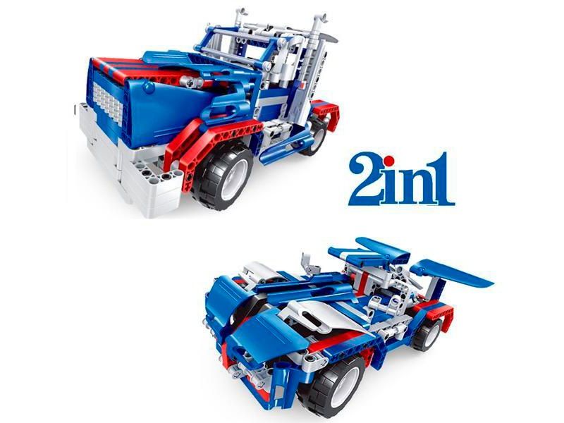 Радиоуправляемый конструктор Qihui Mechanical Master 2 в 1 Тягач и Спорткар 455 деталей