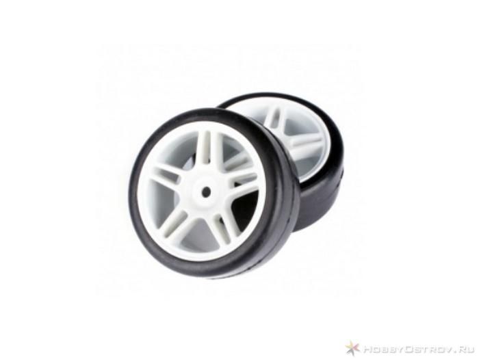 Колеса в сборе белые диски 5 спиц слик HSP 110