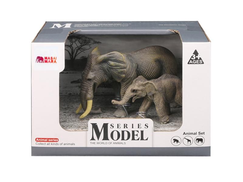 Набор фигурок животных MASAI MARA MM211113 серии Мир диких животных Семья слонов, 2 пр