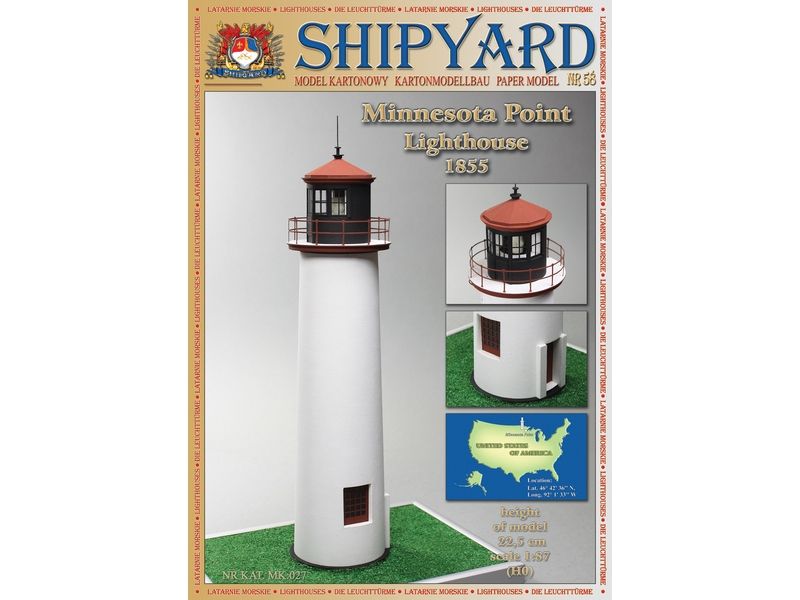 Сборная картонная модель Shipyard маяк Minnesota Point Lighthouse №58, 187