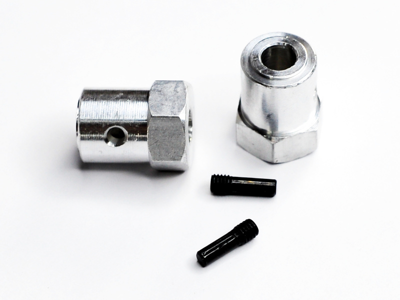 Алюминиевые колёсные шестигранники и оси фиксации для Монстра и Трагги 2шт