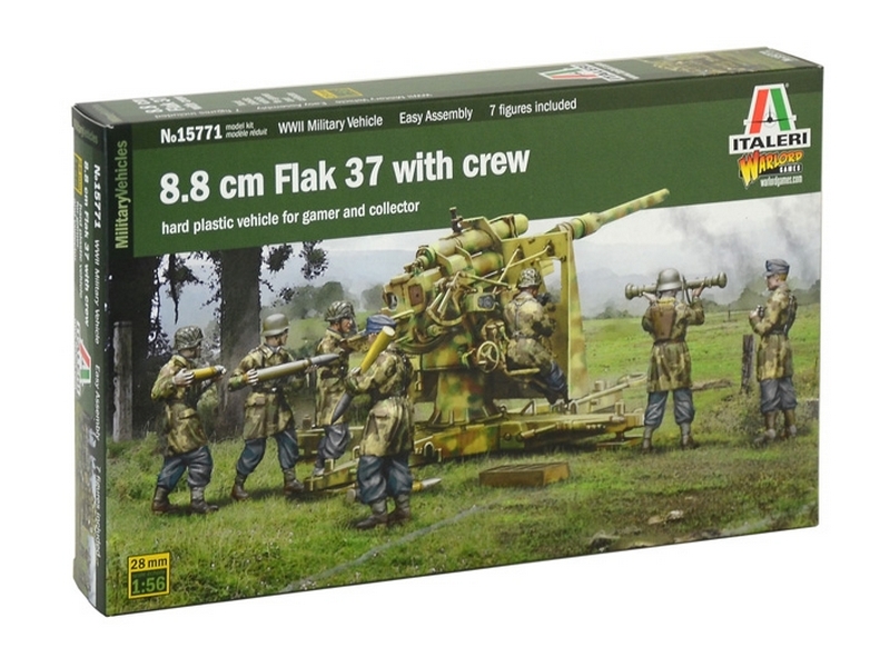 Сборная модель ITALERI 15771ИТ 88 cm FLAK 37 with crew, 156