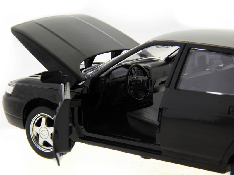 Машина АВТОПАНОРАМА ВАЗ 2112 черная,122, инерция, Pull Bаck механизм, вк 101222 cм