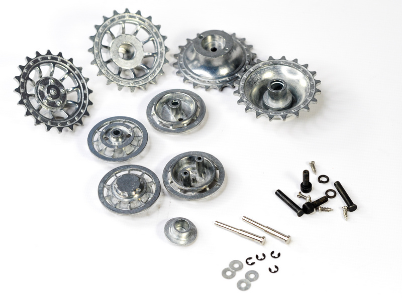 Ведущая звездочка 2 шт и ленивец 2 штуки для танка Tiger металл поздняя версия