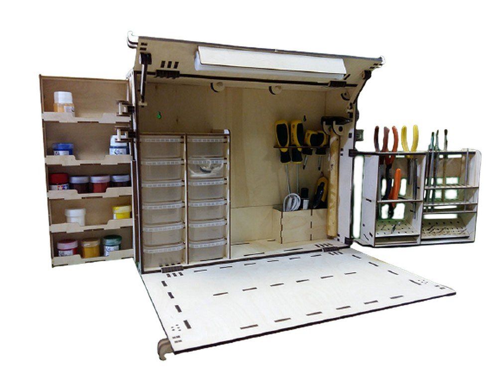 Набор для самостоятельной сборки СВМодель Малое переносное рабочее место моделиста, 950х430х475 мм