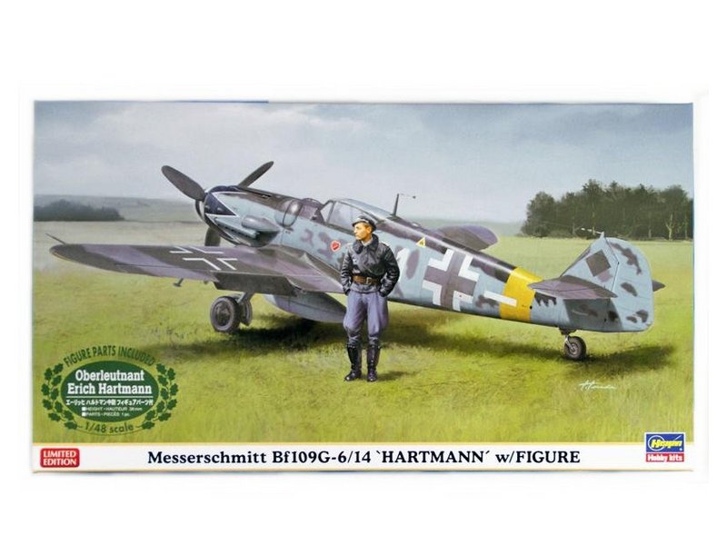 Сборная модель Hasegawa Самолет Messerschmitt Bf109G614 HARTMANN wFIGURE, шт, 148