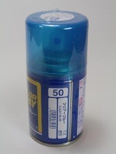 Краска акрил для пластика в аэрозольных баллончиках тм MRHOBBY 100мл CLEAR BLUE, шт