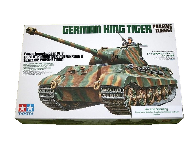 Склеиваемая модель Tamiya 135 Танк KING TIGER Porsche Turret с 1 фигурой танкиста