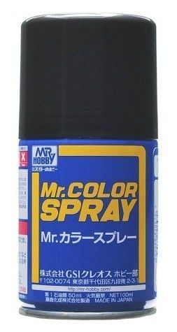 Краска акрил для пластика в аэрозольных баллончиках тм MRHOBBY 100мл METAL BLACK, шт