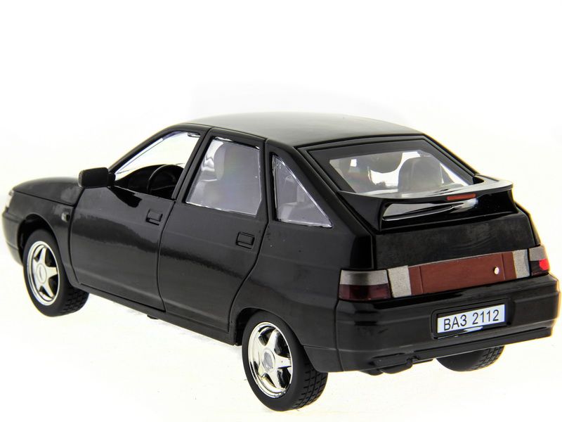 Машина АВТОПАНОРАМА ВАЗ 2112 черная,122, инерция, Pull Bаck механизм, вк 101222 cм