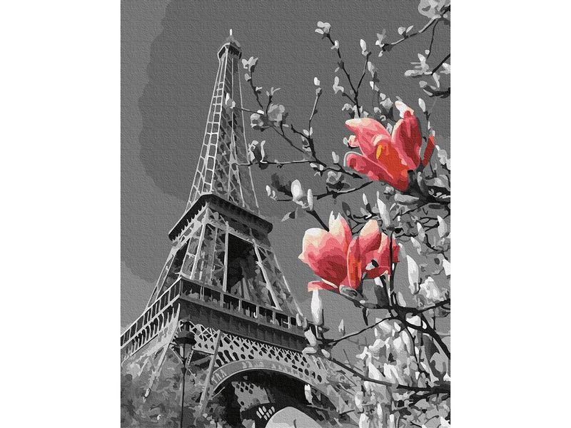 Картина по номерам с цв схемой на холсте 30х40 ВЕСНА В ПАРИЖЕ 21 цвет