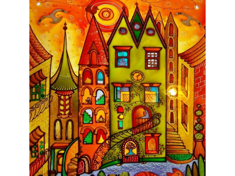 Картина мозаикой 30х30 ГОРОД СОЛНЦА квадр элты 17 цветов