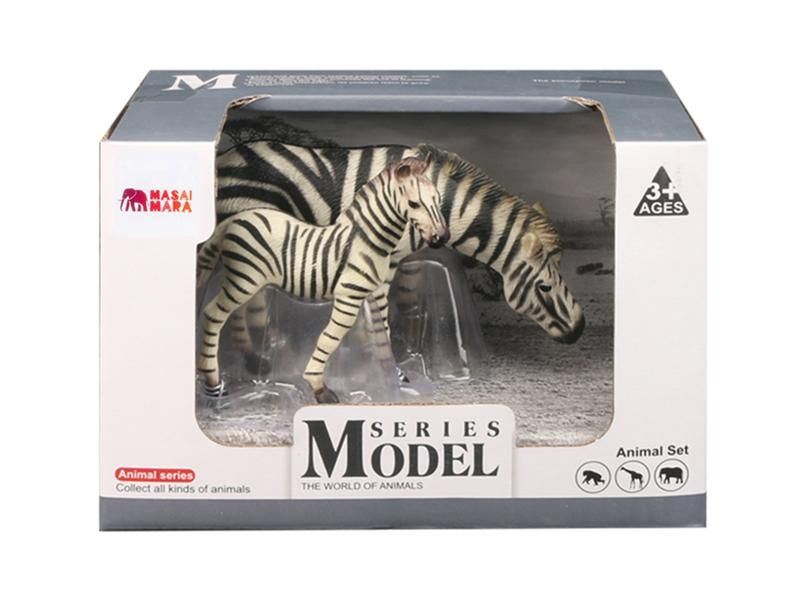 Набор фигурок животных MASAI MARA MM211110 серии Мир диких животных Семья зебр, 2 пр