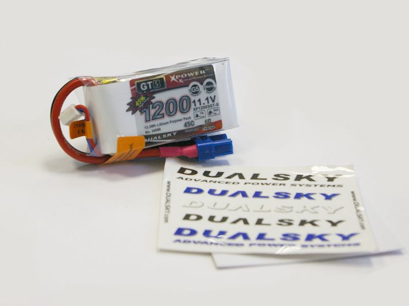 Аккумулятор Dualsky GTS LiPo 1200mAh 111V 45C6C