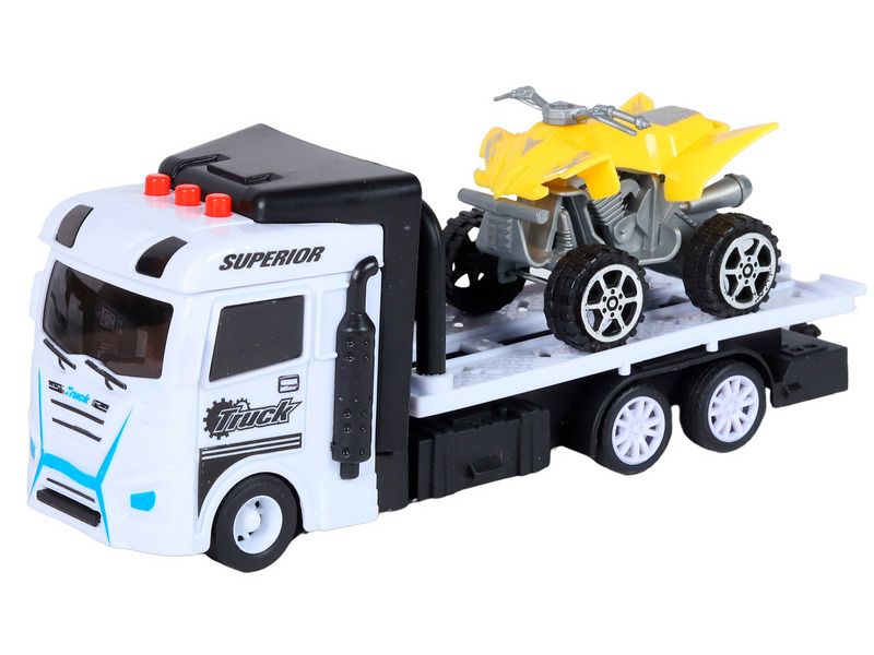 Машина AUTODRIVE Автовоз фрикционный белый, со светом и звуком  квадроцикл, вк 23,5711 см