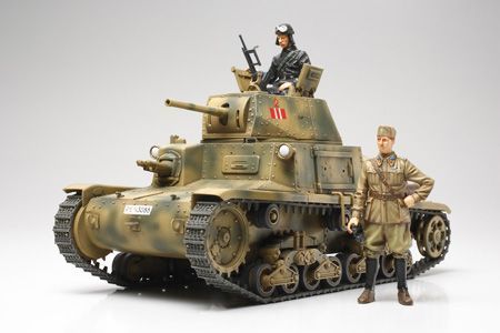 Склеиваемая модель Tamiya 135 Итальянский средний танк Carro Armato M1340, с 2 фиг Африк камп