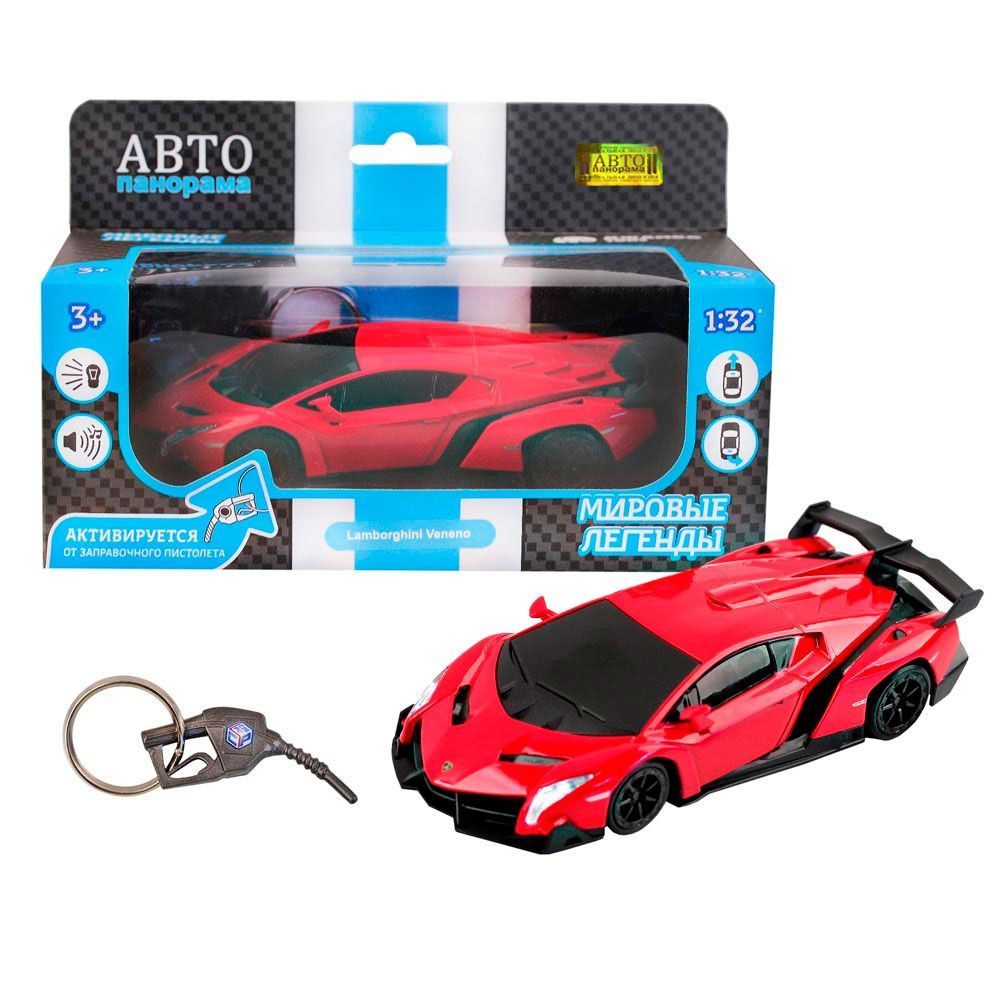 Машинка металл. 1:32 Lamborghini Veneno, красный, завод. от заправ.  пистолета, св - JB1200171 - купить с доставкой в интернет-магазине Хобби  Остров