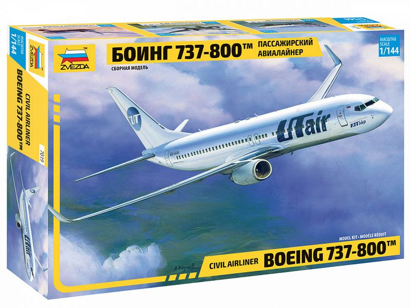 Сборная модель ZVEZDA Пассажирский авиалайнер Боинг 737800, 1144