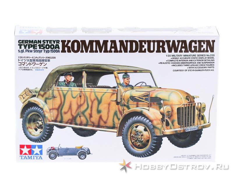 Склеиваемая модель Tamiya 135 Штабная машина  Steyr Type 1500A Kommanderwagen  с 3 фигурами