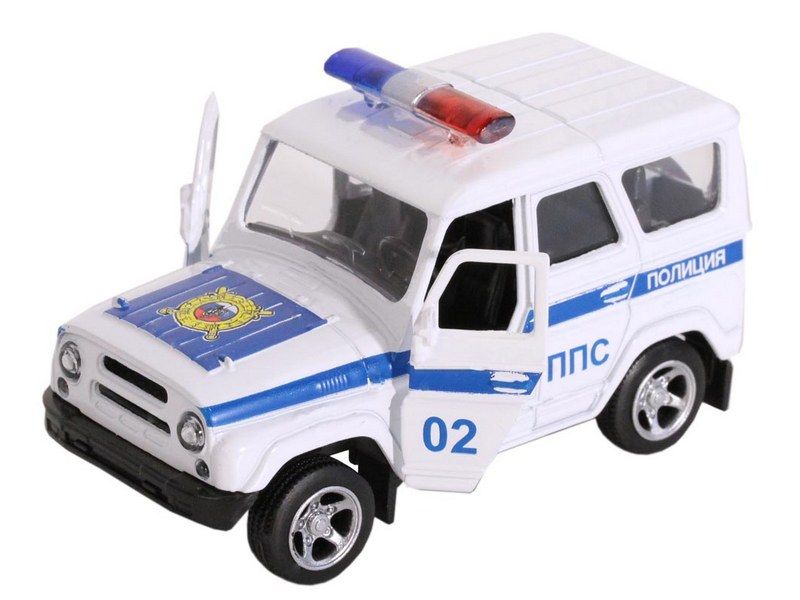 Машина АВТОПАНОРАМА Полиция, белый, 150, инерция, вк 1275,5 см