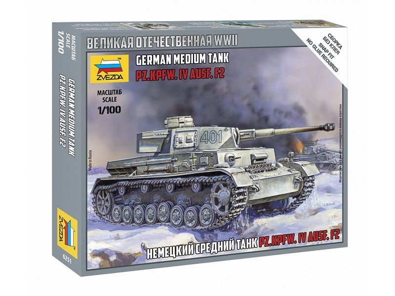 Сборная модель ZVEZDA Немецкий танк ТIV F2, 1100