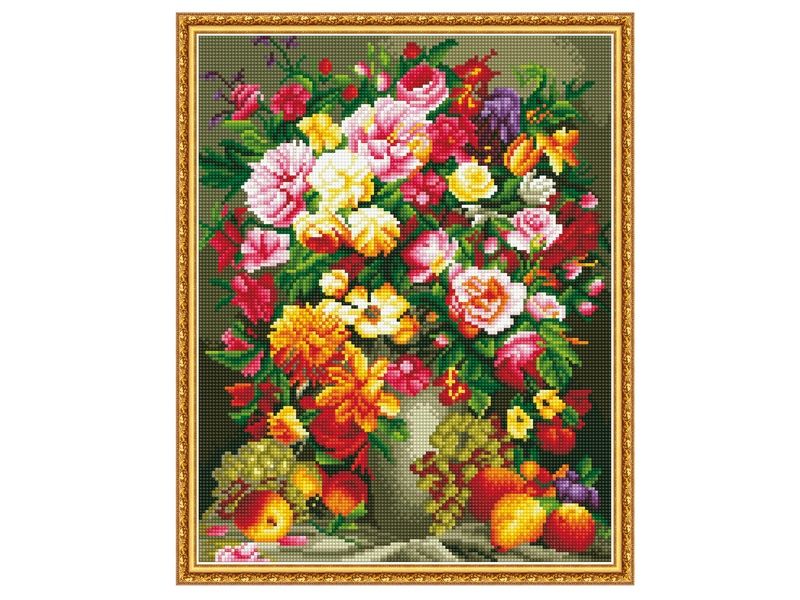 Алмазная мозаика с нанесенной рамкой 40х50 ОСЕННИЙ НАТЮРМОРТ 37 цветов