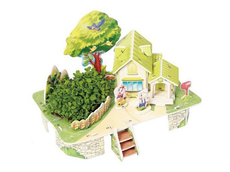 3D пазл из пенокартона ХУТОРОК ВЕСЕЛЫХ БРАТЦЕВ 31 деталь, 4 листа