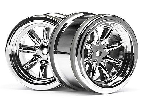 VINTAGE 8 SPOKE WHEEL 31mm SHINY CHROME 6mm OFFSET