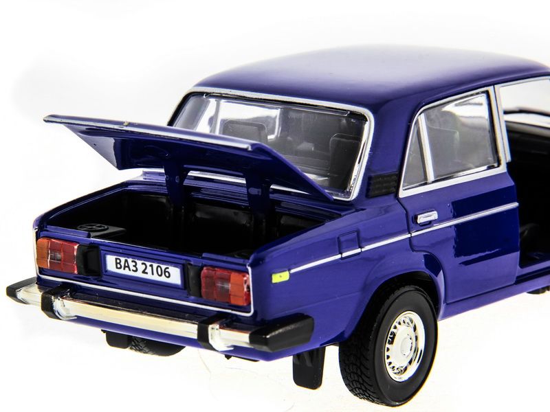 Машина АВТОПАНОРАМА ВАЗ 2106 синяя ,122, инерция, Pull Bаck механизм, вк 101222 cм