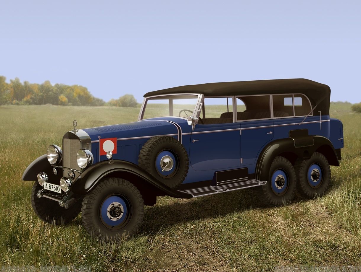 Сборная модель Typ G4 W31 с раскрытым тентом Германский пассажирский автомобиль II МВ