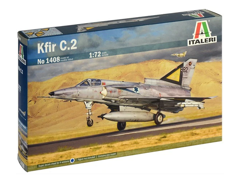 Сборная модель ITALERI 1408ИТ Самолет KFIR C2C7, 172