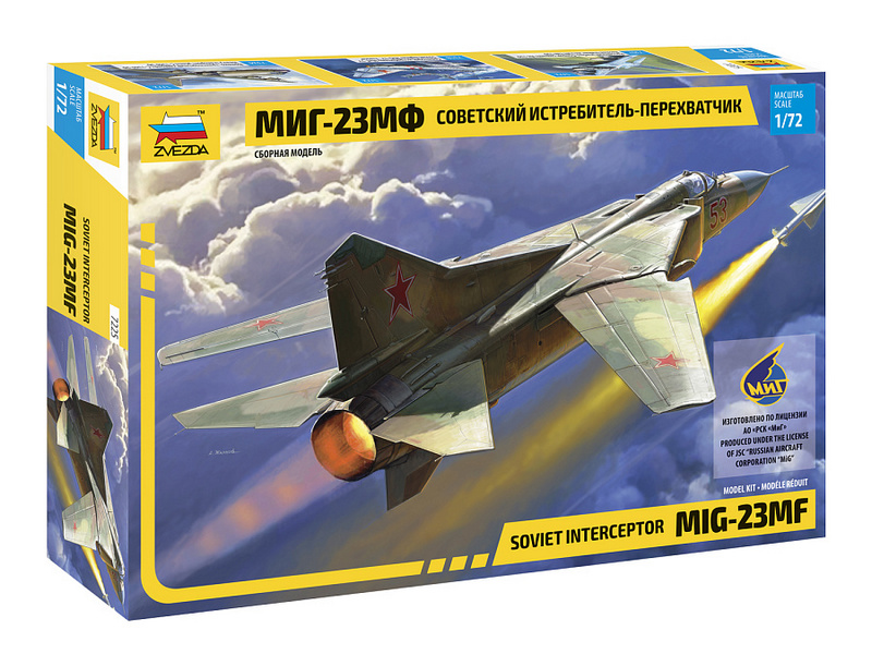 Сборная модель ZVEZDA Советский истребительперехватчик МиГ23МФ, 172