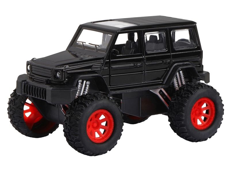 Машина АВТОПАНОРАМА Внедорожник, черный, 132, свет, звук, инерция, вк 191012,5 см